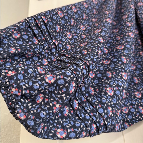 Marine Layer Lola 3/ Balloon Sleeve Midi Dress Floral Blue XL - Picture 7 of 10